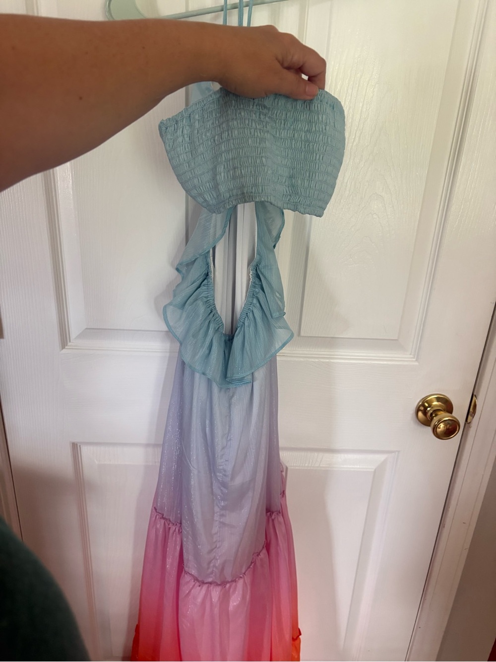Main Strip Light Maxi Dress Ruffled - Picture 5 of 5